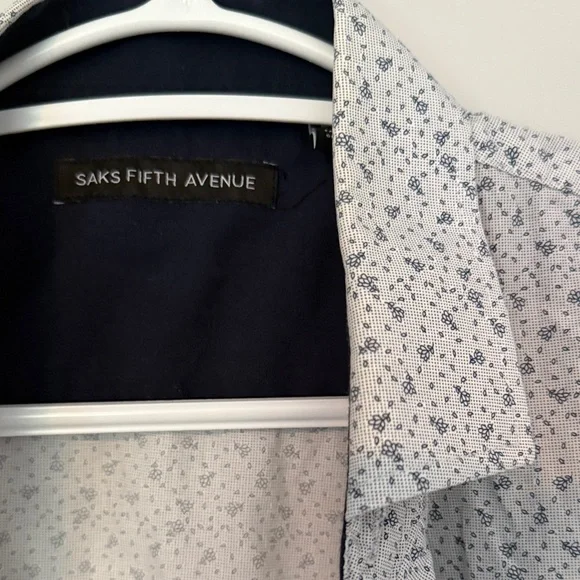 White Patterned Button-Up Shirt - Picture 2 of 7